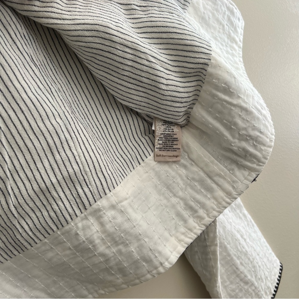 Soft Surroundings White Cropped Jacket with Black Embroidery - Picture 9 of 16